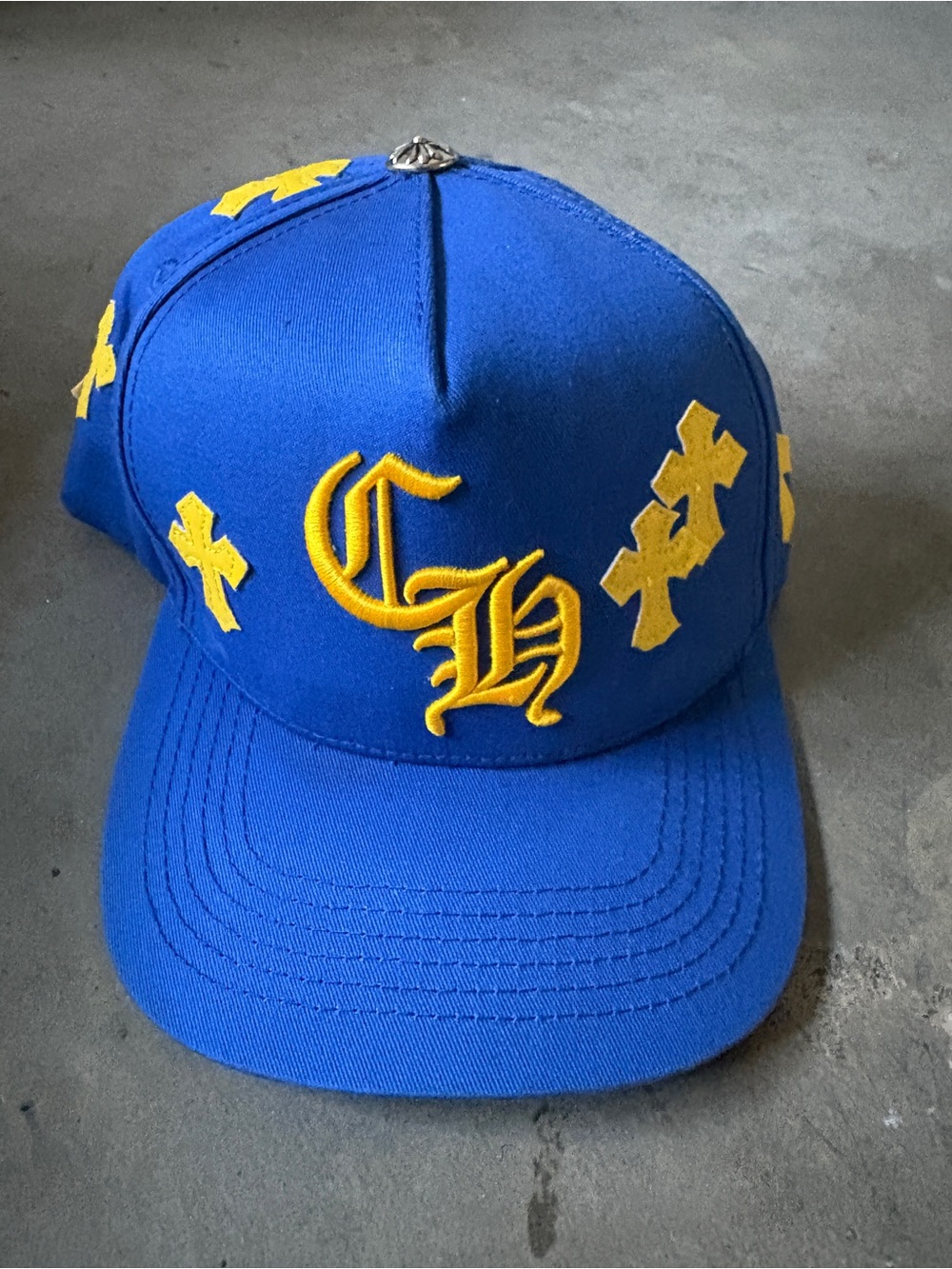 Chrome heart cross hat